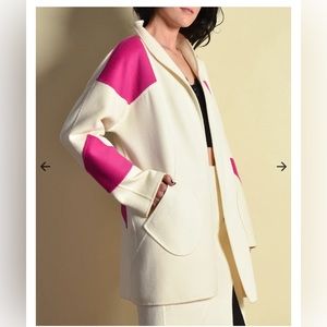 Escada 1990s Reversible Graphic Angora Jacket
